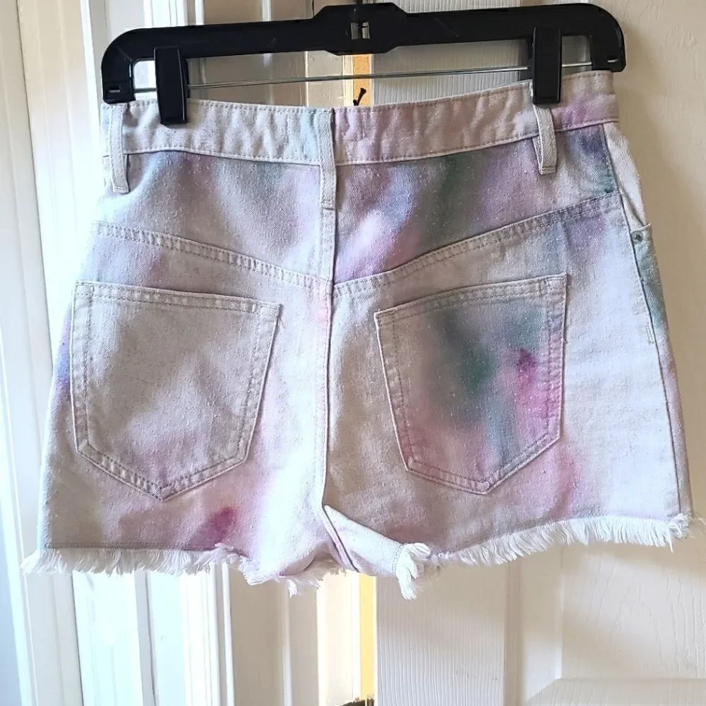Isabel Marant Etoile Lesia Tie Dye Cut Off Shorts NEW Size 2 (Eu 34)